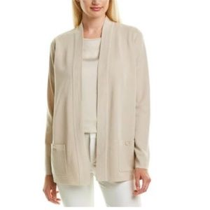 Anne Klein Open Front 2-Pocket Knit Cardigan